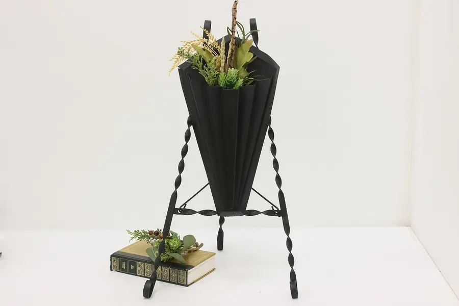 Photo of Garden or Party Vintage Painted Tin Floral Easel or Stand