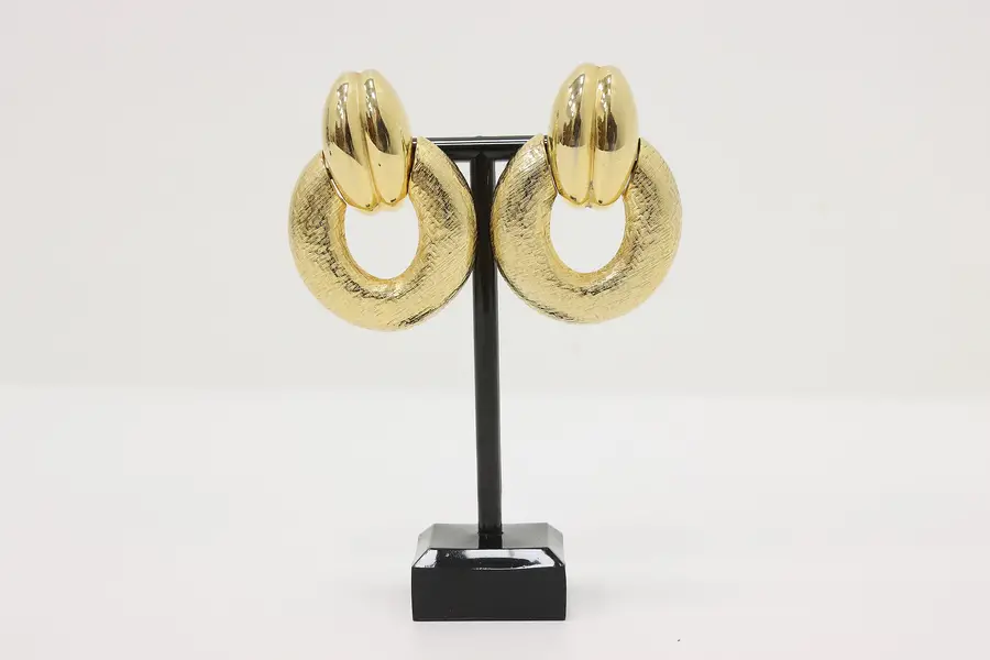 Photo of Givenchy Vintage Textured Gold-Tone Clip-On Earrings