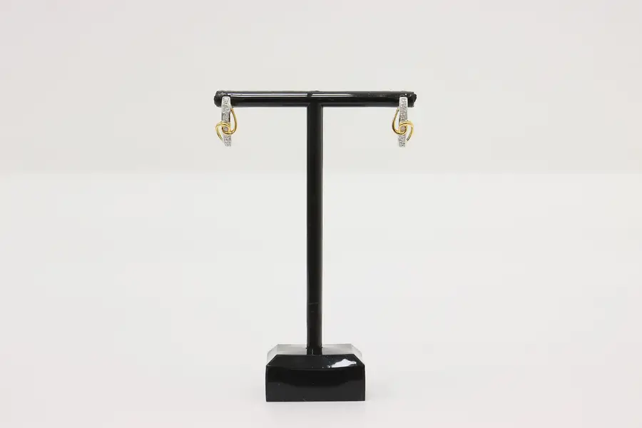 Photo of 14k Two-Tone White Gold & Diamond Knot Earrings