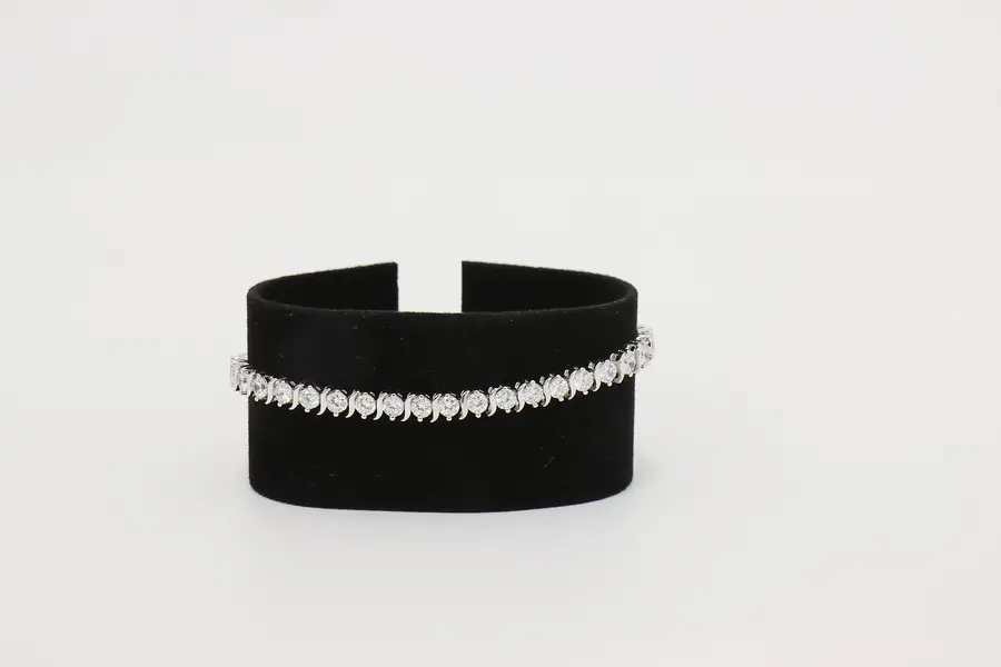 Photo of Sterling Silver Cubic Zirconia Tennis Bracelet - 7 1/4"