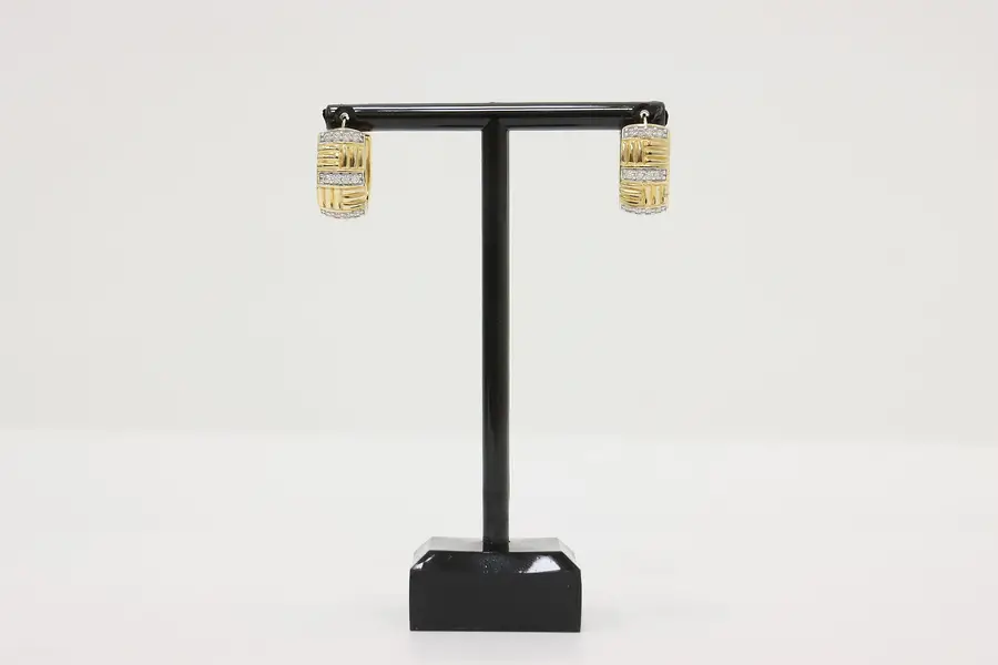 Photo of Gold-Clad Sterling Silver Ribbed Hoop Earrings