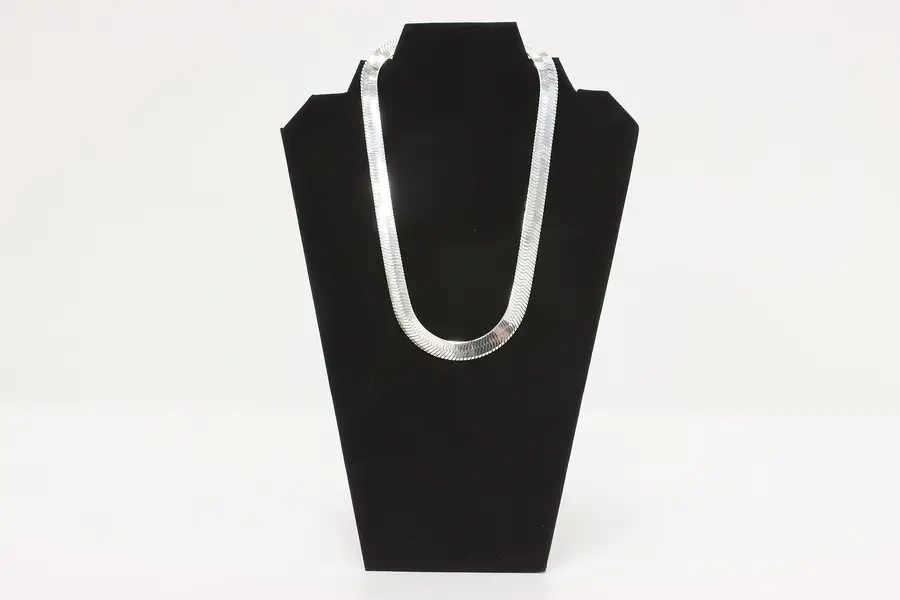 Photo of Sterling Silver Herringbone Chain Necklace - 17"