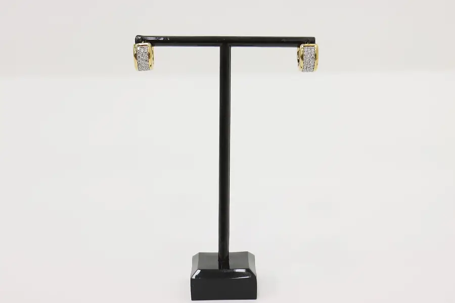 Photo of Sterling Silver CZ Pave Huggie Earrings