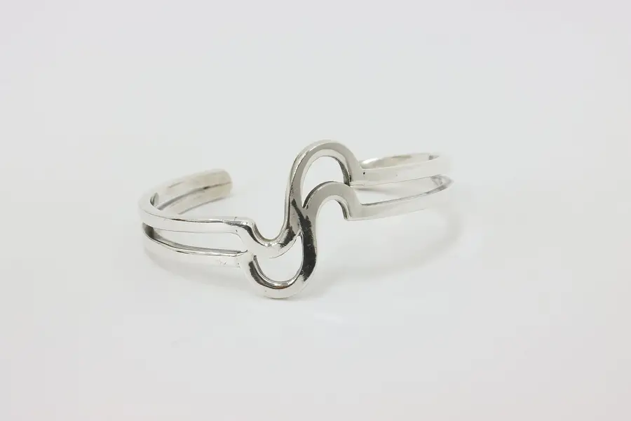 Photo of Sterling Silver Modern Swirl Cuff Bracelet – 24g
