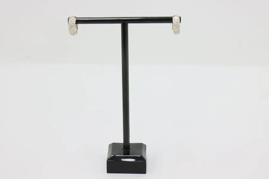 Photo of Sterling Silver Cubic Zirconia Huggie Hoop Earrings