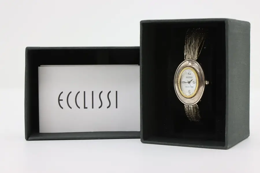 Photo of Sterling Silver Ecclissi Oval Bracelet Watch – Multi-Strand Band
