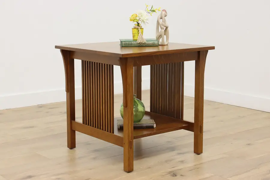 Photo of Arts & Crafts Mission Oak Vintage End or Side Table Stickley