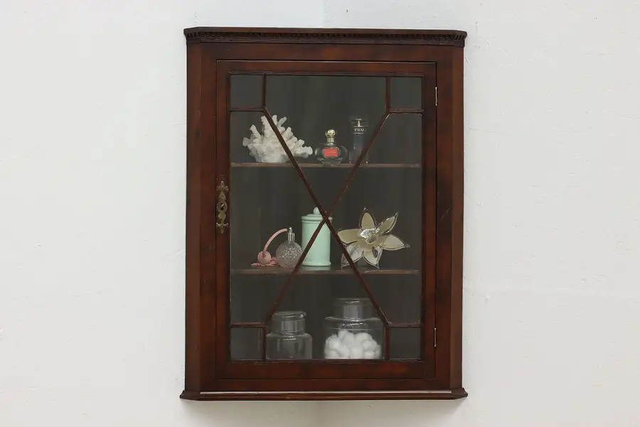 Photo of Georgian Antique 1820s Pine Kitchen or Bath Corner Cabinet