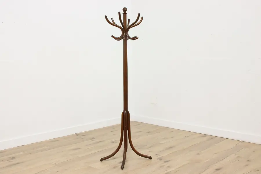 Photo of Thonet Design Antique Elm Coat & Hat Tree or Hall Stand