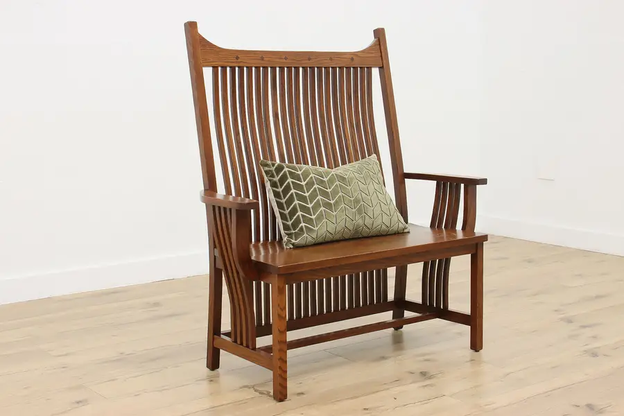 Photo of Arts & Crafts Vintage Craftsman Oak Hall Bench