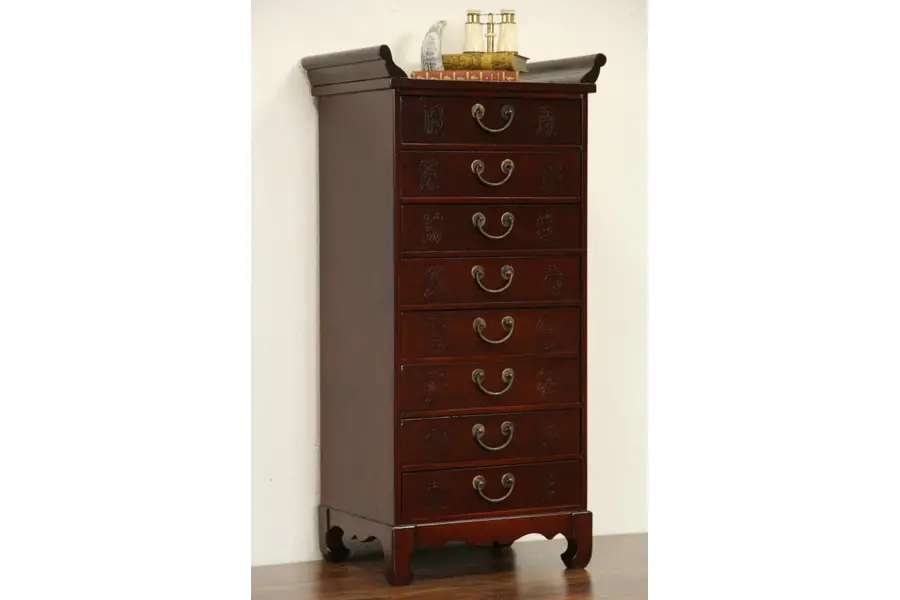 Main image of Chinese 8 Vintage Drawer Collector or Music Cabinet, Nightstand