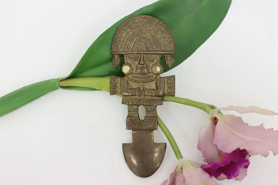 Photo of Peruvian Vintage Wall Hanger Brass Tumi Ceremonial Knife