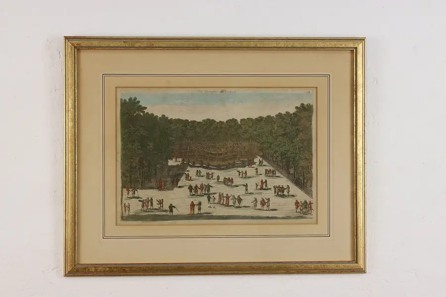 Photo of French Fountains Antique Engraving Print after Perelle 18.5"