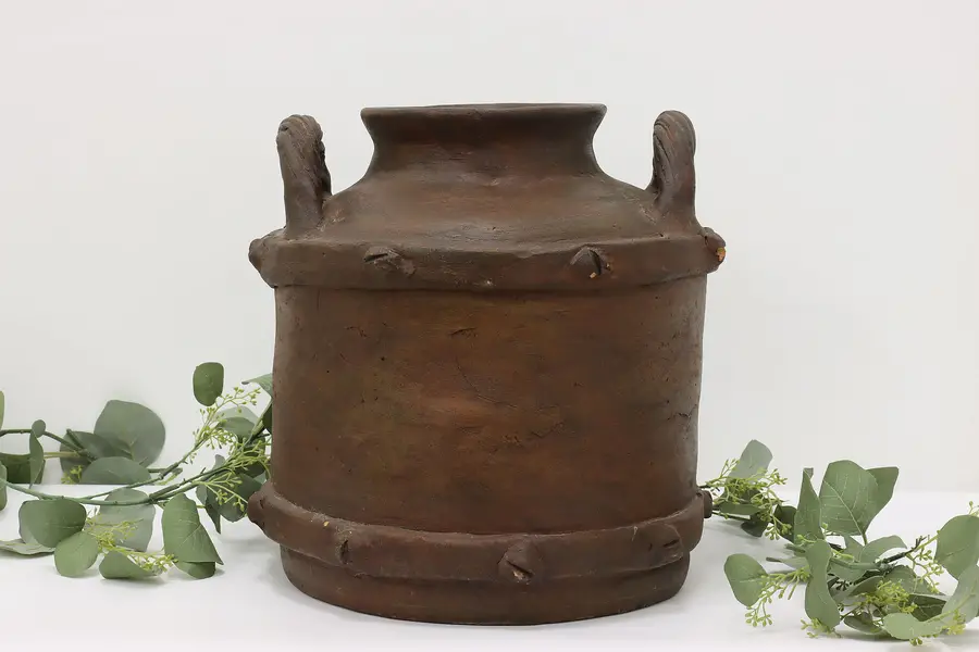 Photo of Painted Terracotta Vintage Decorative Vase or Planter