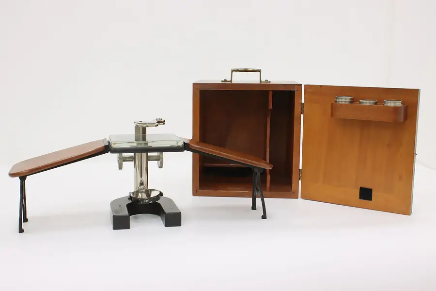 Photo of Bausch Antique Iron Laboratory Dissection Microscope & Case