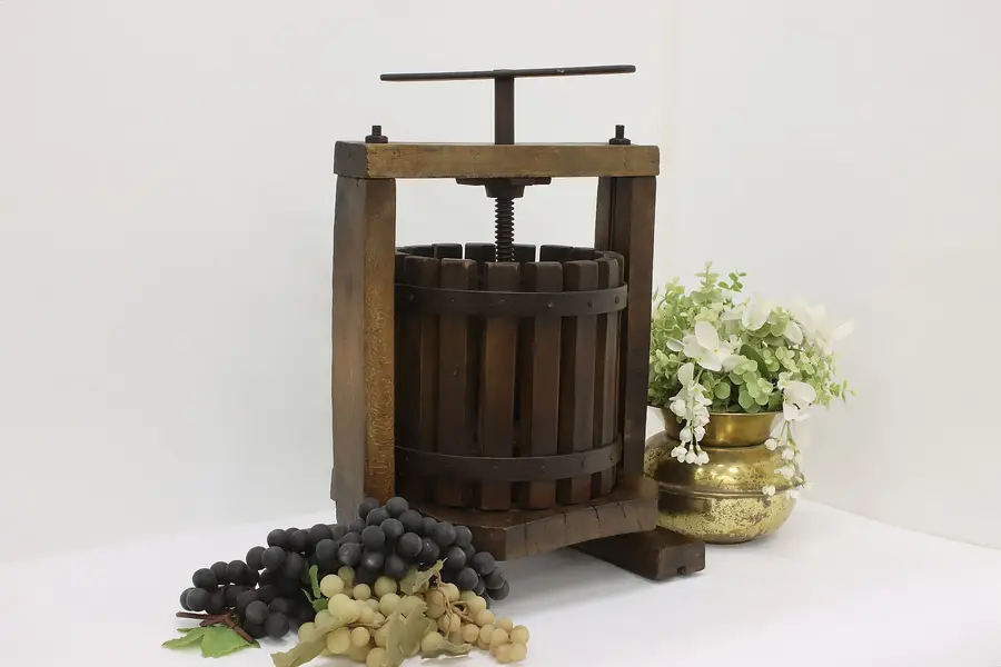 Photo of Industrial Antique Birch & Iron Grape or Fruit Wine Press