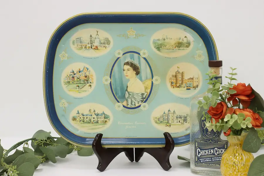 Photo of English Vintage Queen Elizabeth Coronation Souvenir Tray