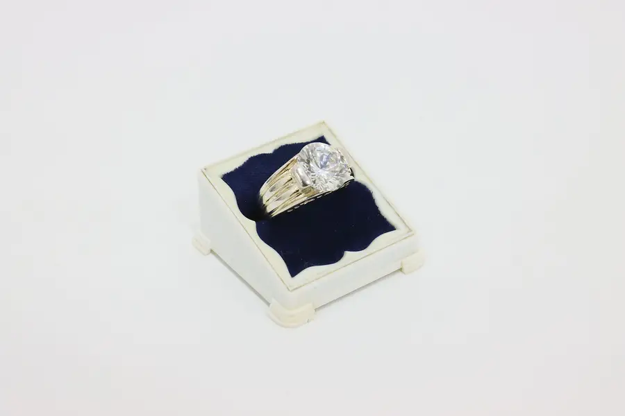 Photo of Sterling Silver Cubic Zirconia Statement Ring – Size 7