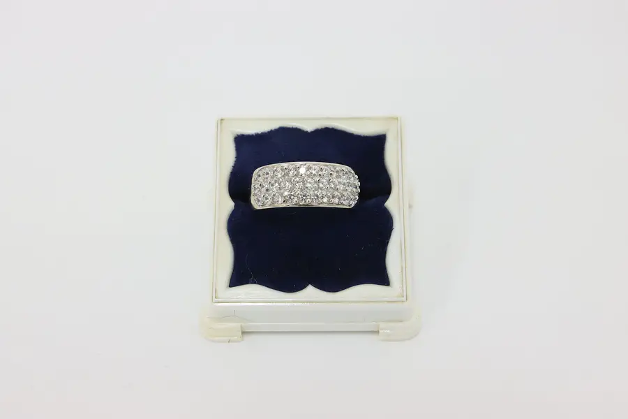 Photo of Sterling Silver CZ Pavé Band Ring – Size 7