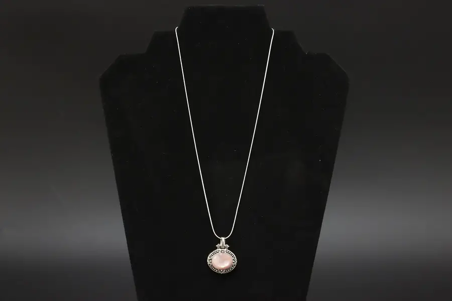 Photo of Mother of Pearl Gem & Sterling Silver 18" Necklace, KC Italy