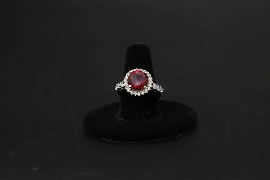 Photo of Crimson CZ Gem & Sterling Silver Ring - Size 6