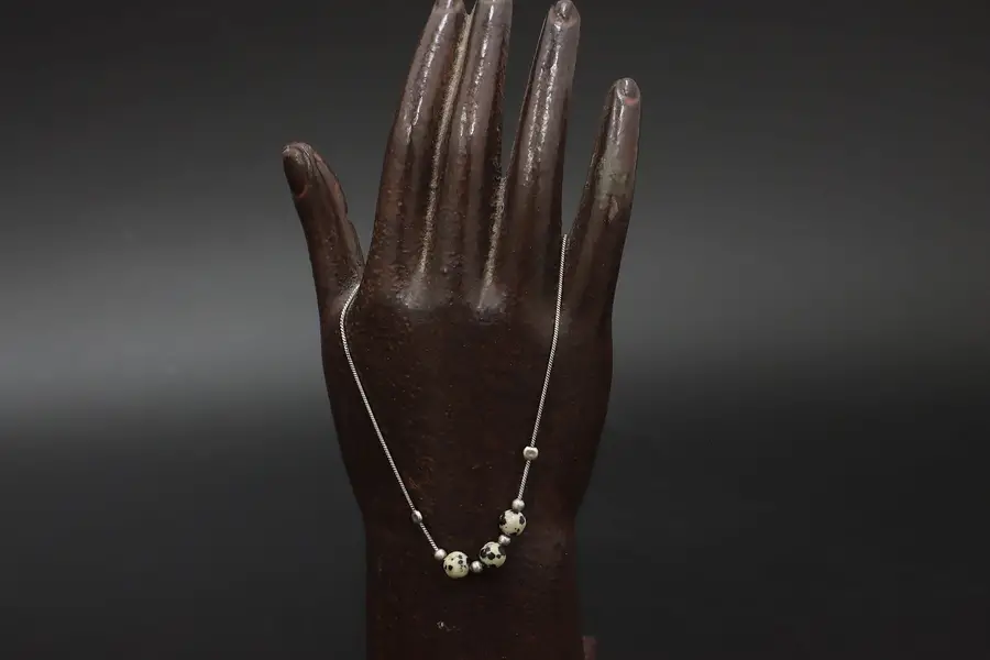 Photo of Sterling Silver Girl Size 11" Necklace Colored Stones