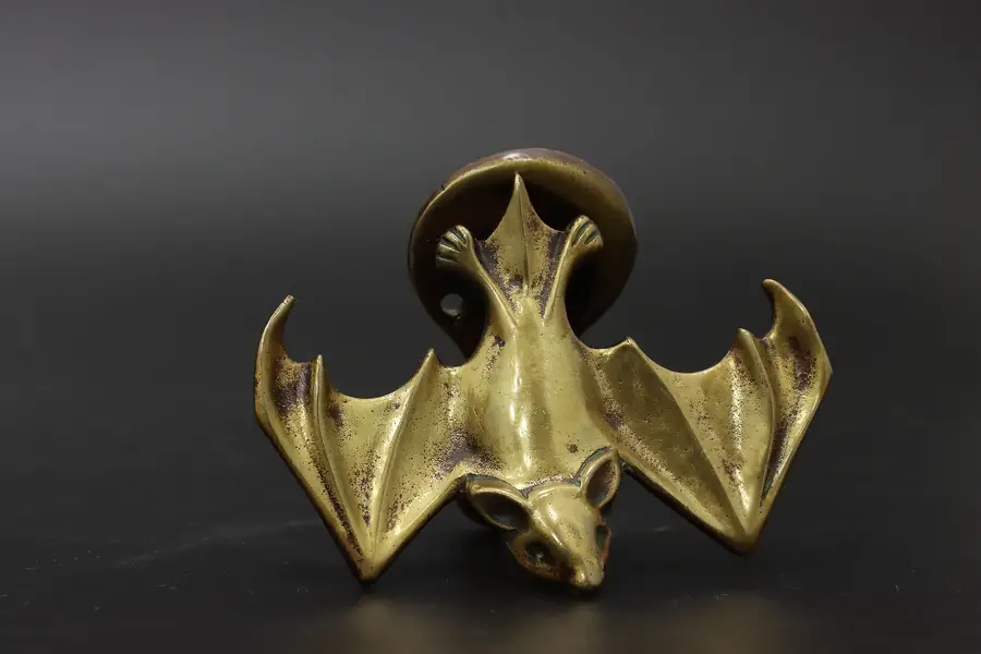 Photo of Brass Antique Flying Bat & Moon Door Knocker