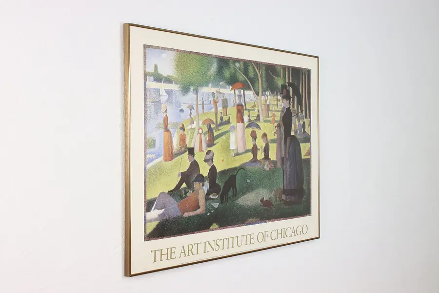 Photo of Sunday La Grande Jatte Vintage Art Poster after Seurat 37.5"