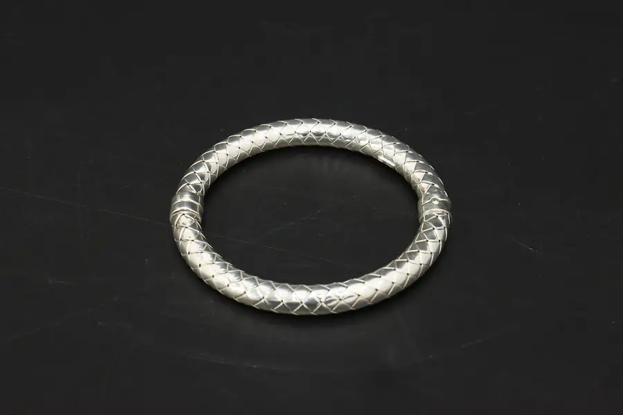 Photo of Italian Braided Sterling Silver Snap Clasp Bracelet
