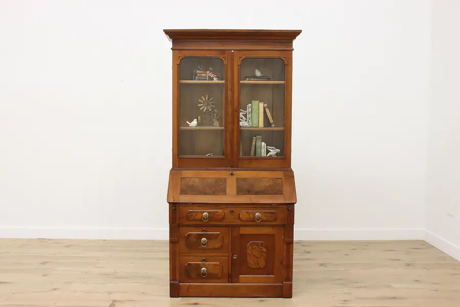 Photo of Victorian Eastlake Antique Office or Library Secretary Desk