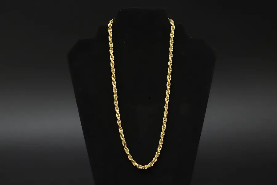 Photo of Rope Twist Gold Tone 21" Chain Necklace