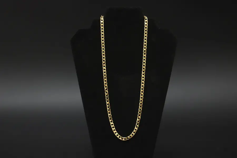 Photo of Gold Tone 23.5" Cuban Link Chain Necklace JH & HL
