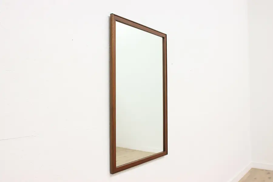 Photo of Midcentury Modern 1958 Vintage Walnut Wall Mirror 45"