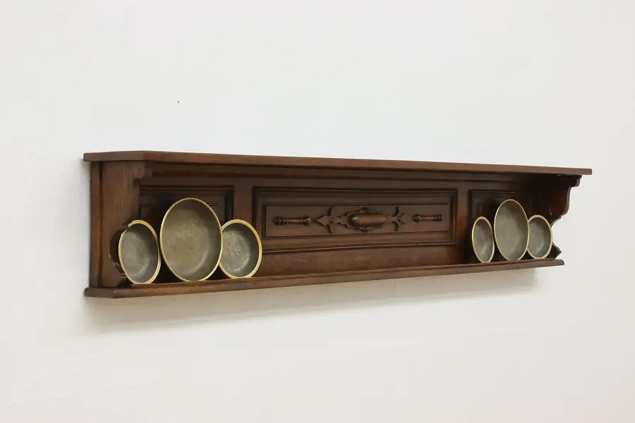 Photo of Renaissance Antique Oak Salvage Mantel or Plate Shelf 80"