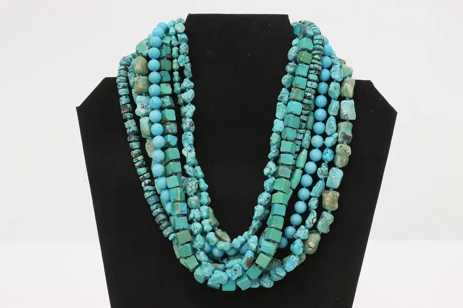 Photo of Turquoise Stone Beaded Strand 18" Necklace