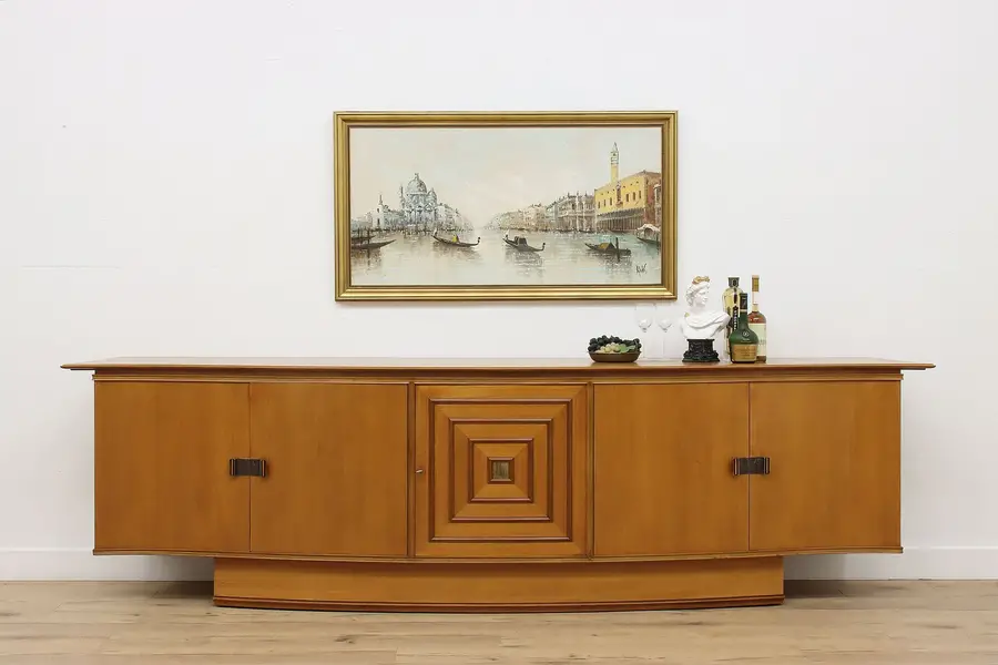Photo of Midcentury Modern Vintage Art Deco Sideboard Buffet Bar 10'