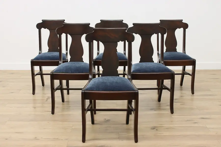 Photo of Set of 6 Empire Antique Mahogany Dining Chairs