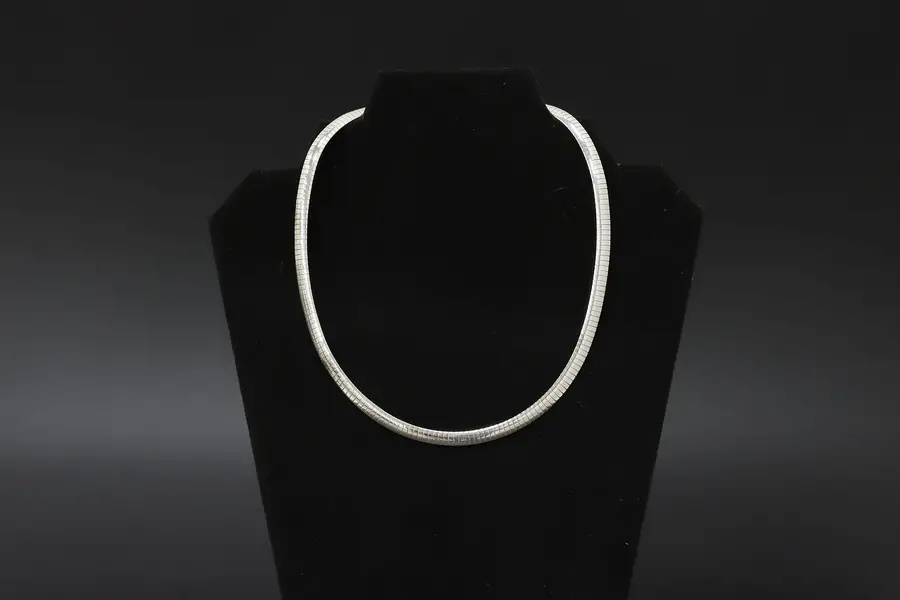 Photo of Italian Milor Sterling Silver 17" Omega Necklace