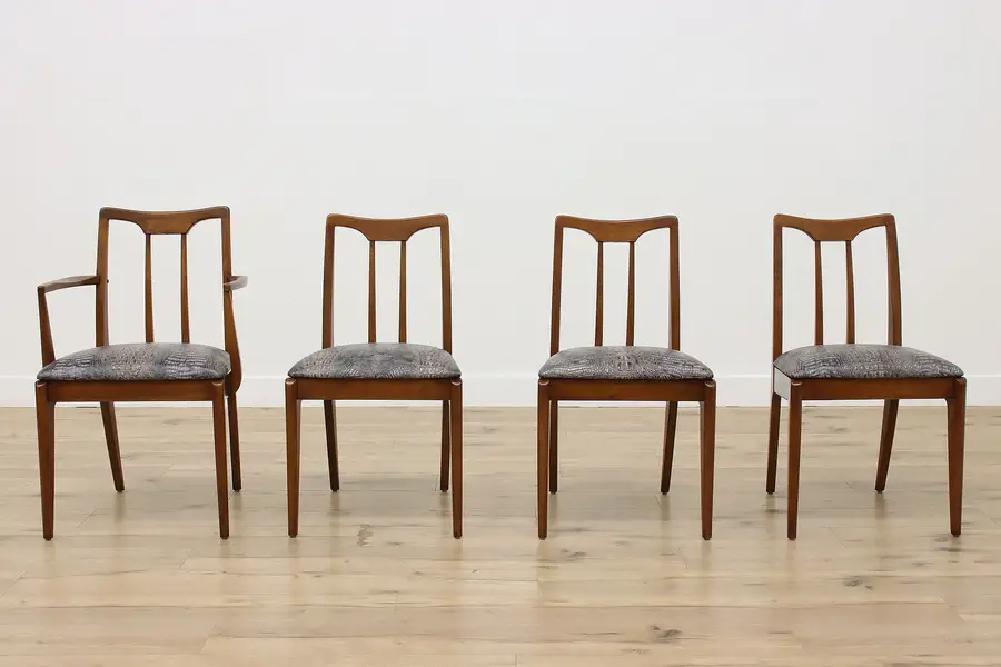 Photo of Set of 4 Midcentury Modern Vintage Chairs New Leather Drexel