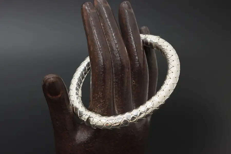 Photo of Italian Braided Sterling Silver Snap Clasp Bracelet