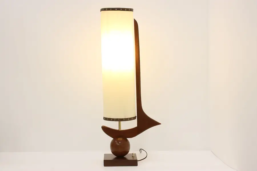 Photo of Midcentury Modern Vintage Walnut Table or Desk Lamp