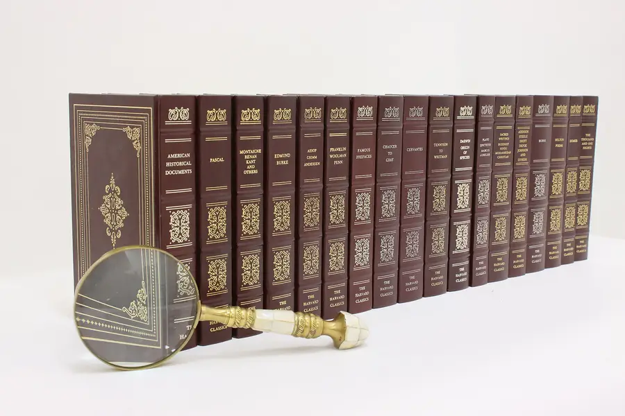 Photo of Set of 18 Vintage Harvard Classics Leather Books, Elliot