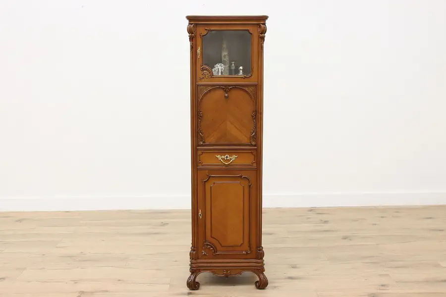 Photo of French Country Antique Walnut Boudoir Bath or Bar Cabinet
