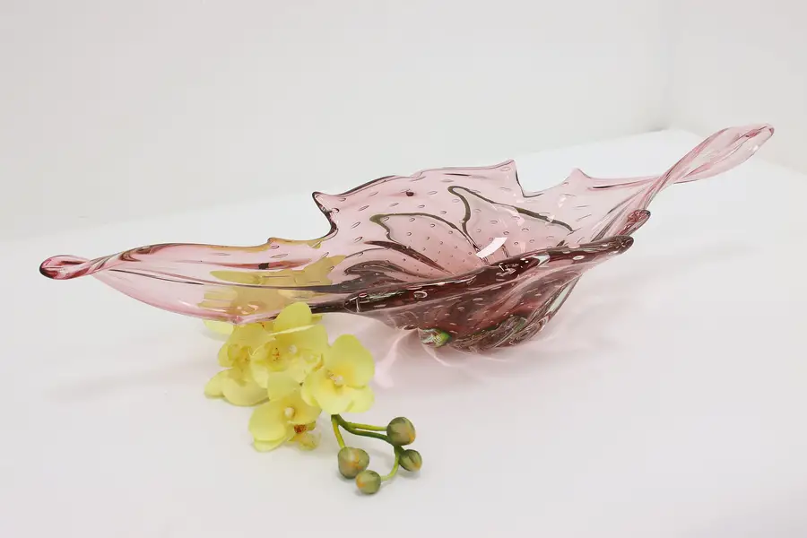 Photo of Murano Venice Italian Strawberry Art Glass Sculpture Bowl