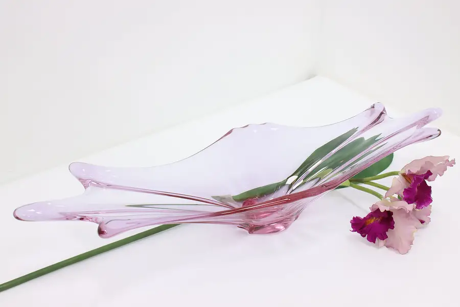 Photo of Murano Venice Italian Amethyst Art Glass Centerpiece Bowl