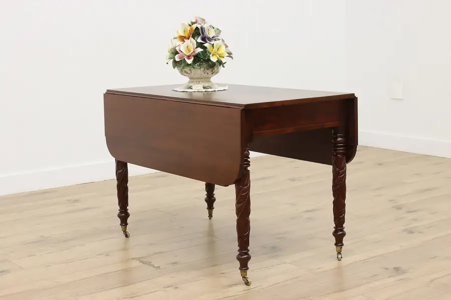 Photo of Empire Antique Drop Leaf Mahogany Dining Breakfast Table