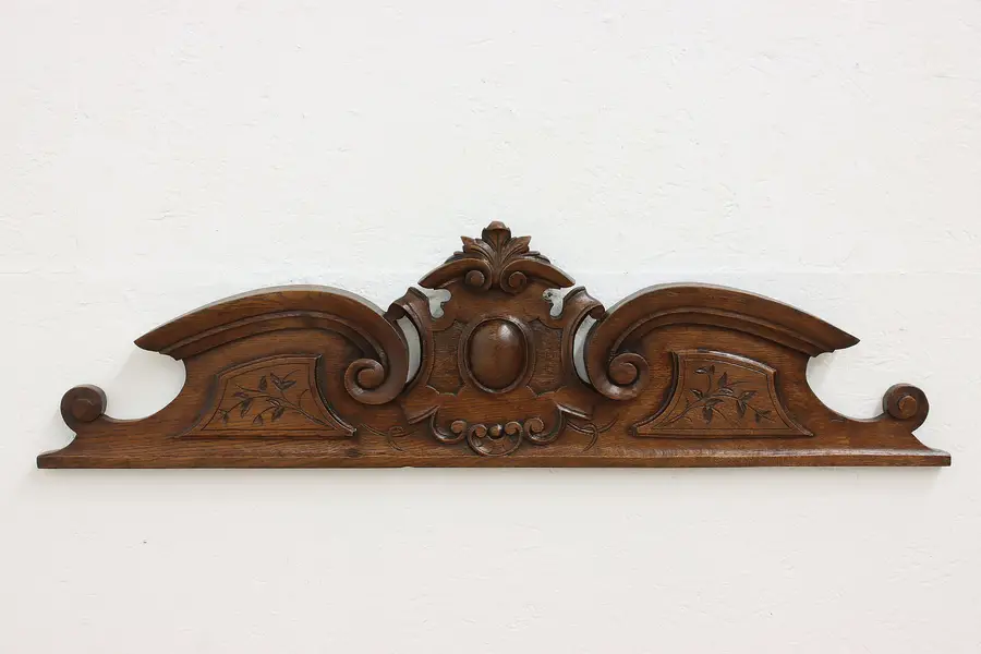Photo of Victorian Antique Carved Architectural Salvage Crest 42"