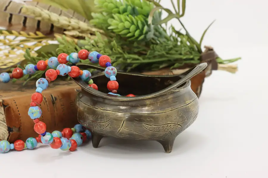 Photo of Chinese Vintage Bronze Incense Jewelry or Key Bowl