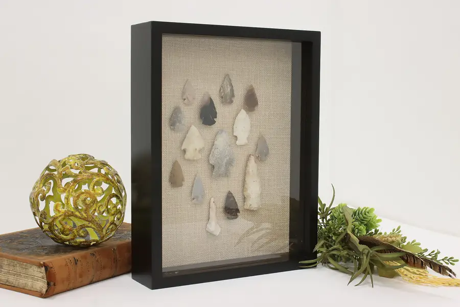Photo of Indigenous Stone Point & Arrowhead Collection Shadow Box