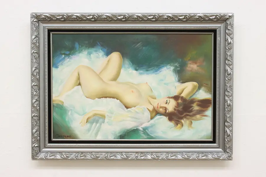 Photo of Nude Vintage Midcentury Original Oil Painting Courtland 45"